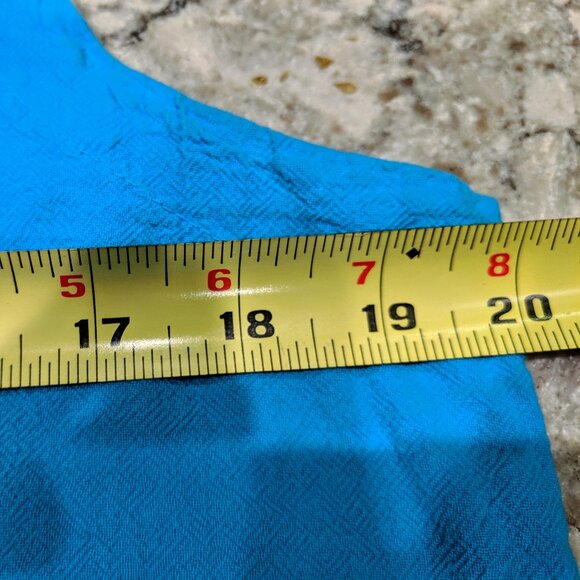 Maria de Guadalajara turquoise Cotton Gauze Blue tank asymmetrical - Picture 3 of 3